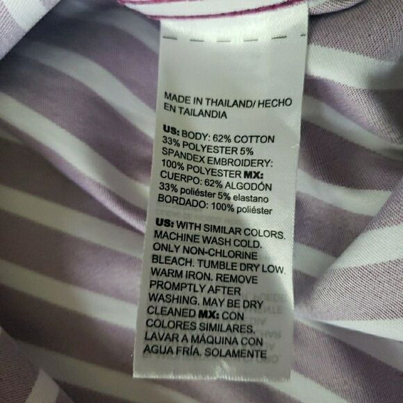 Chico's Women Striped Long Sleeve Button-Up Shirt Multicolor Size 0 US S - Picture 7 of 9